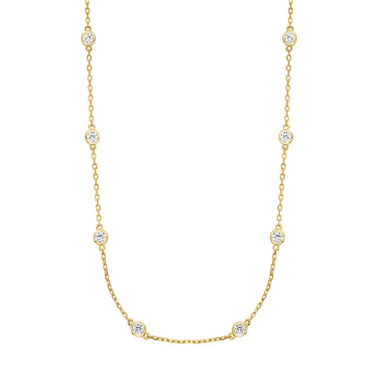 Silver Gold Plated Tiny Gems Necklace