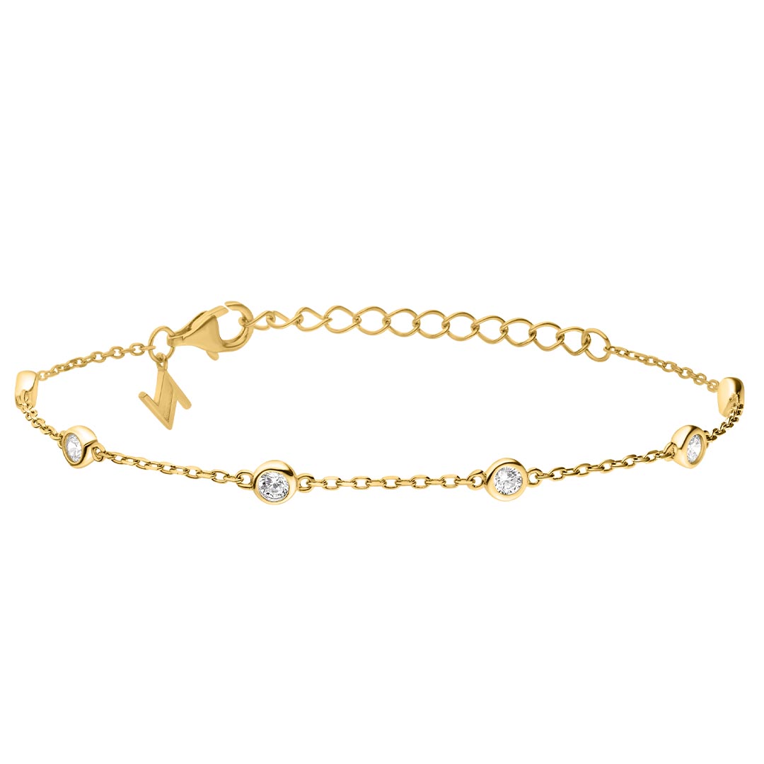 Silver Gold Plated Tiny Gems Bracelet