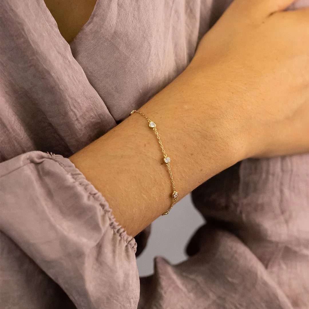 Silver Gold Plated Tiny Gems Bracelet