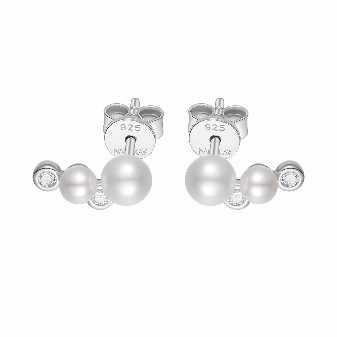 Silver Pearl Baroque Flair Earrings