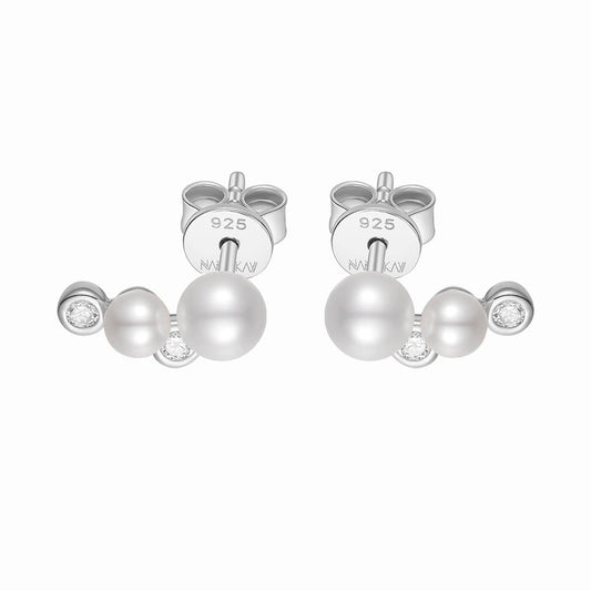 Silver Pearl Baroque Flair Earrings