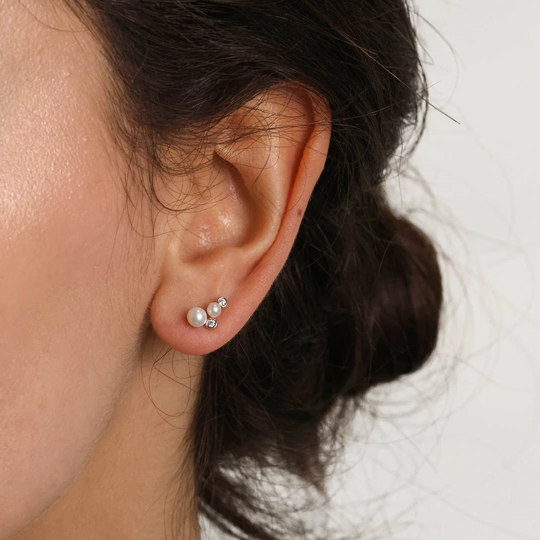 Silver Pearl Baroque Flair Earrings