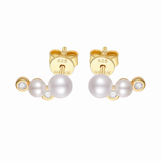 Gold Pearl Baroque Flair Earrings