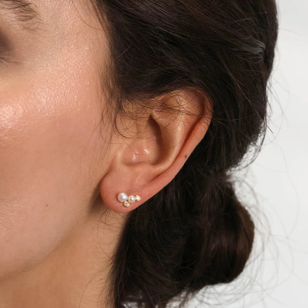Gold Pearl Baroque Flair Earrings