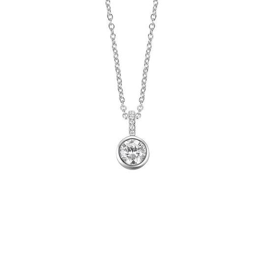 Silver Classic Solitaire Necklace