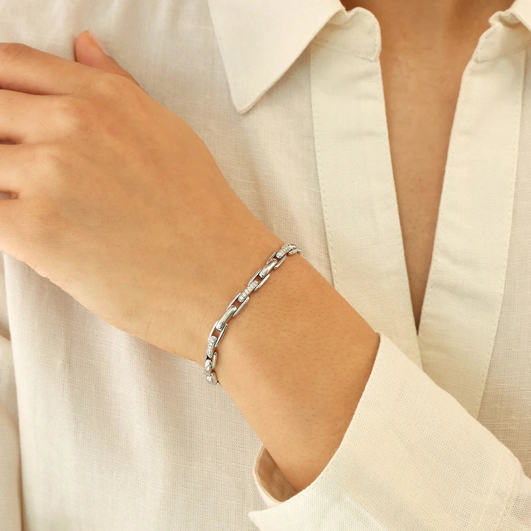Silver Solid Flair Bracelet