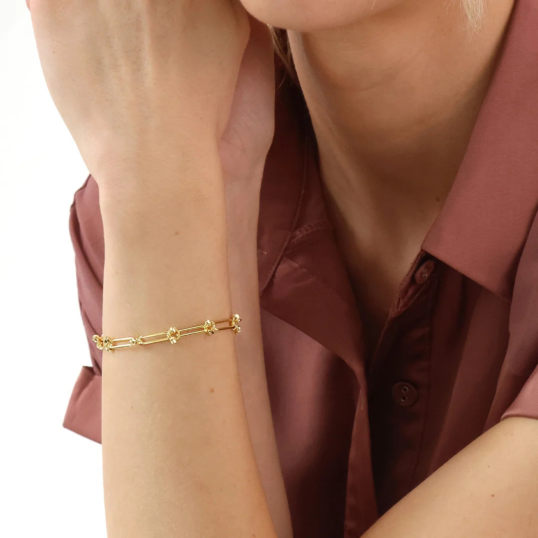 Silver Gold Plate Modern Aztec Bracelet