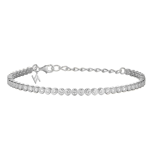 Silver Bezel Set Modern Classics Tennis Bracelet