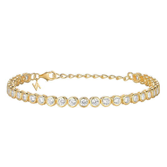 Gold Bezel Set Modern Classics Tennis Bracelet