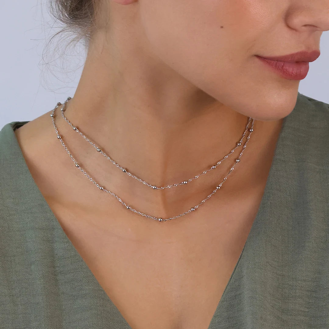 Silver Modern Aztec Necklace
