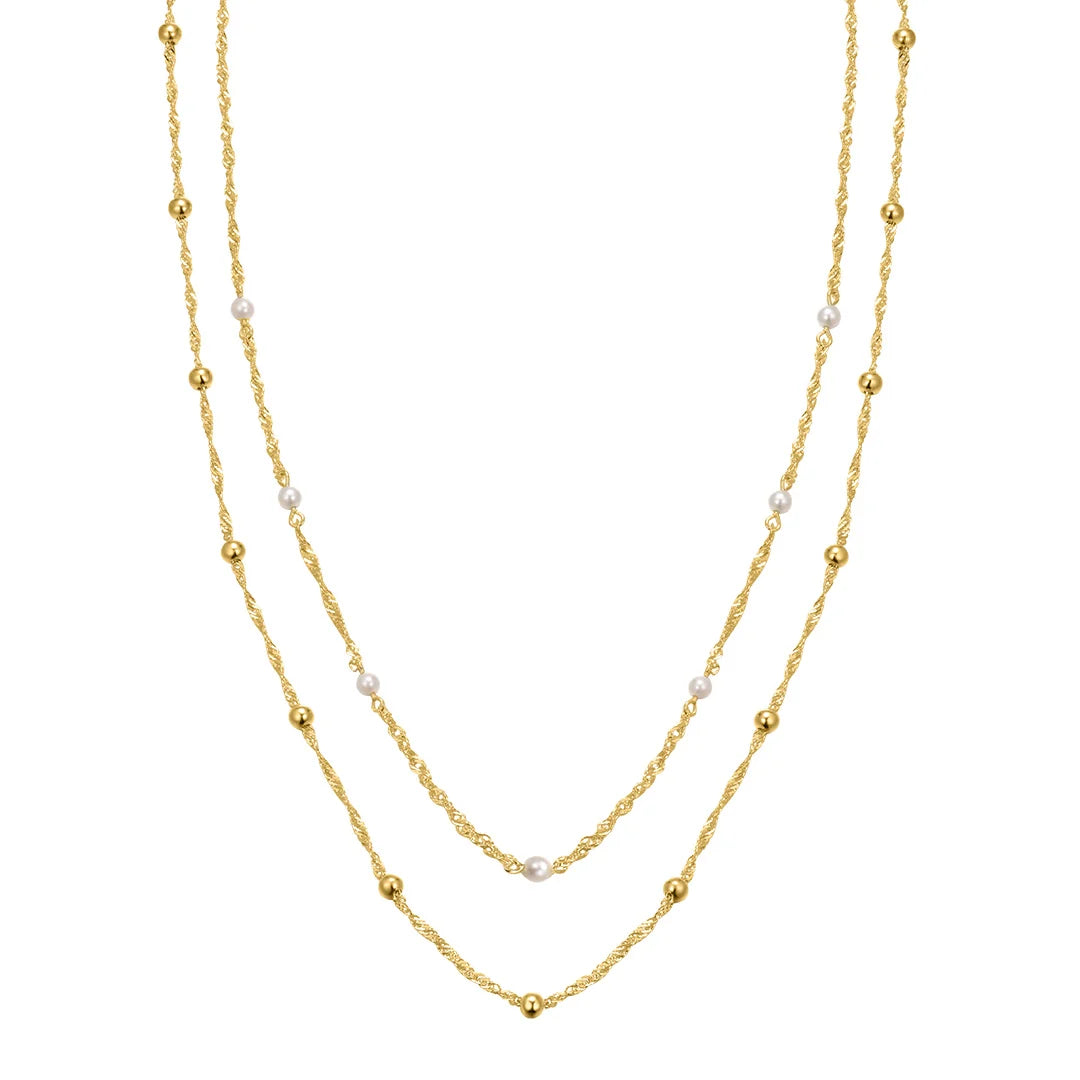 Gold Layered Baroque Flair Necklace