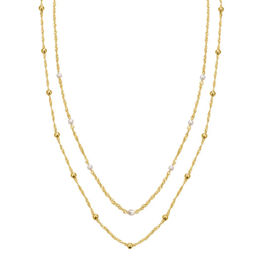 Gold Layered Baroque Flair Necklace