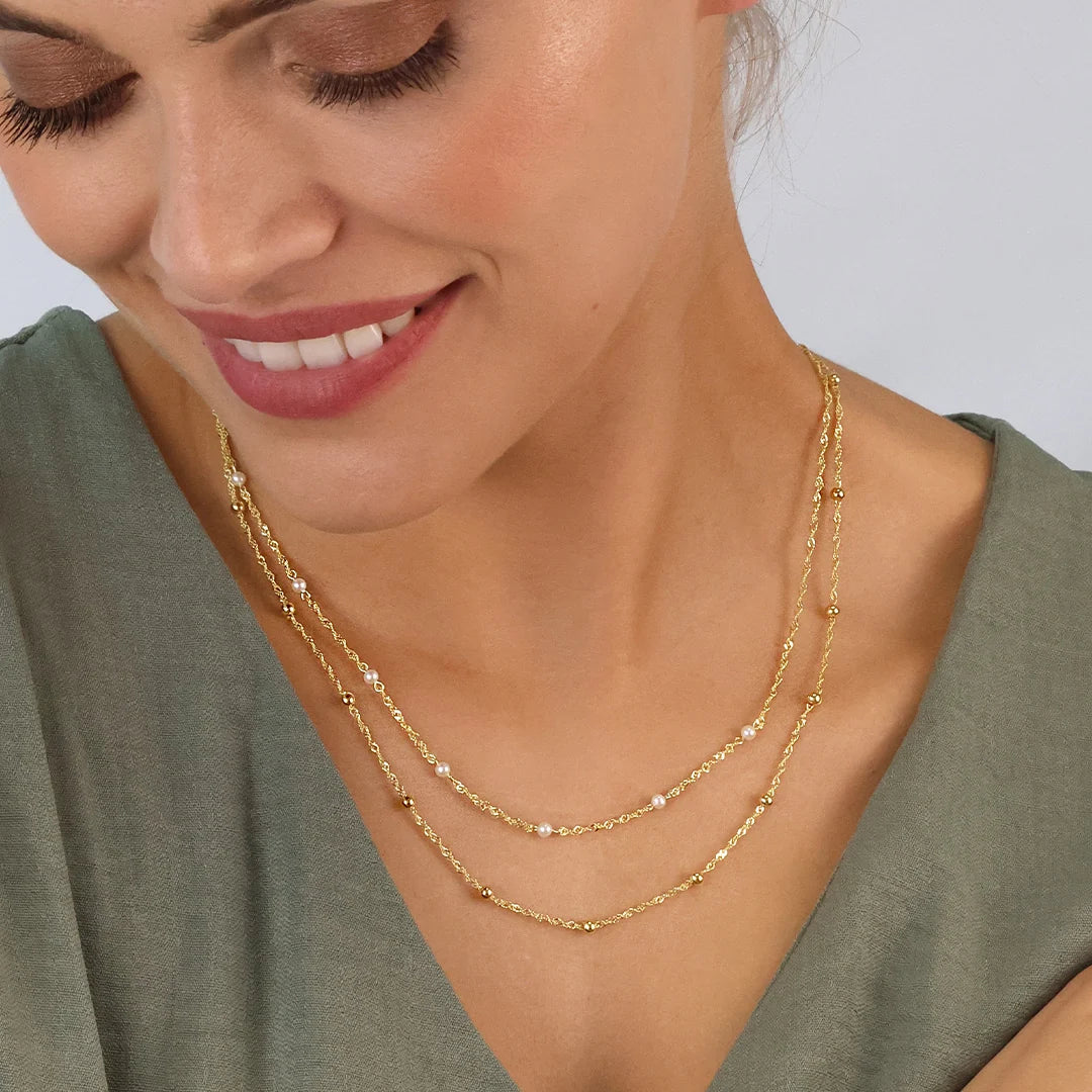 Gold Layered Baroque Flair Necklace