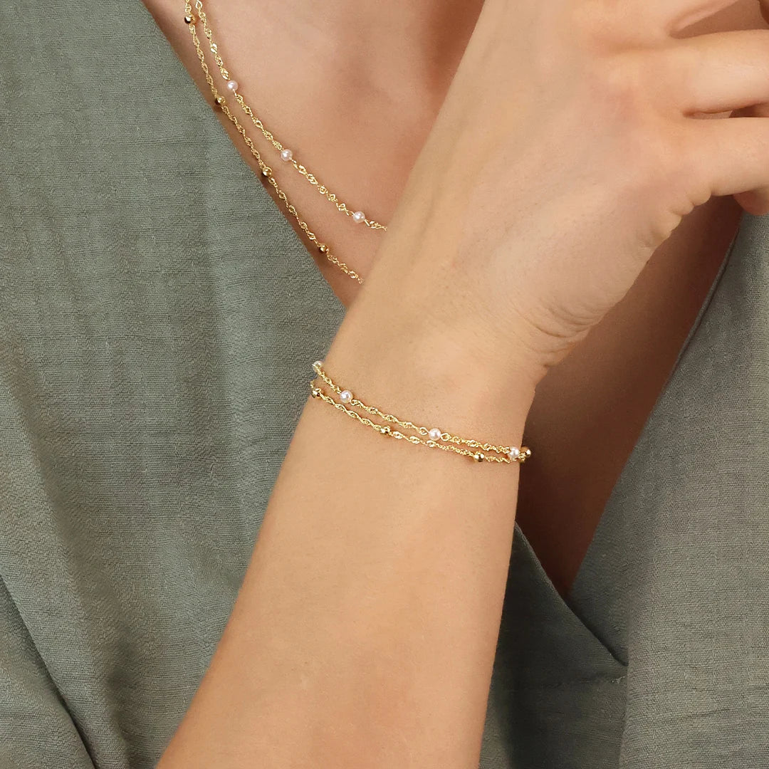 Gold Layered Baroque Flair Bracelet