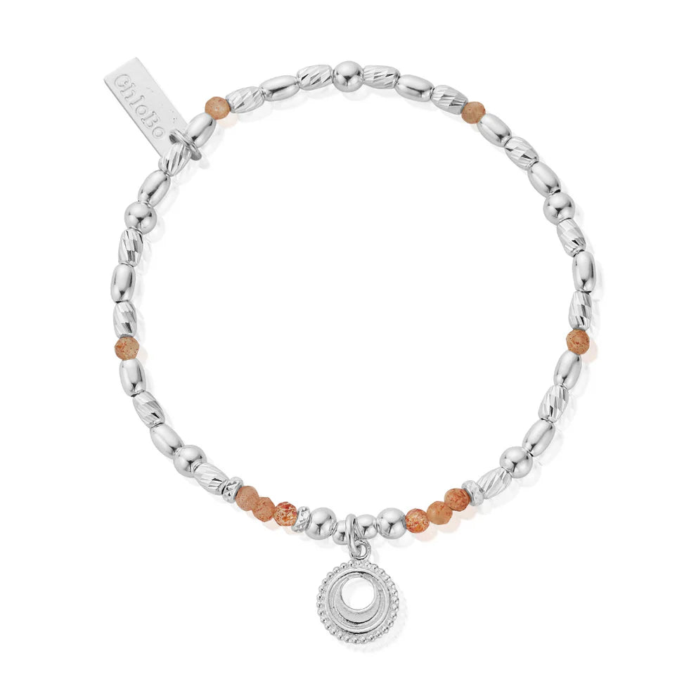 Silver Peach Moonstone Sacral Chakra Bracelet