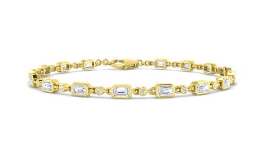 9ct Yellow Gold Lab Diamond Bracelet
