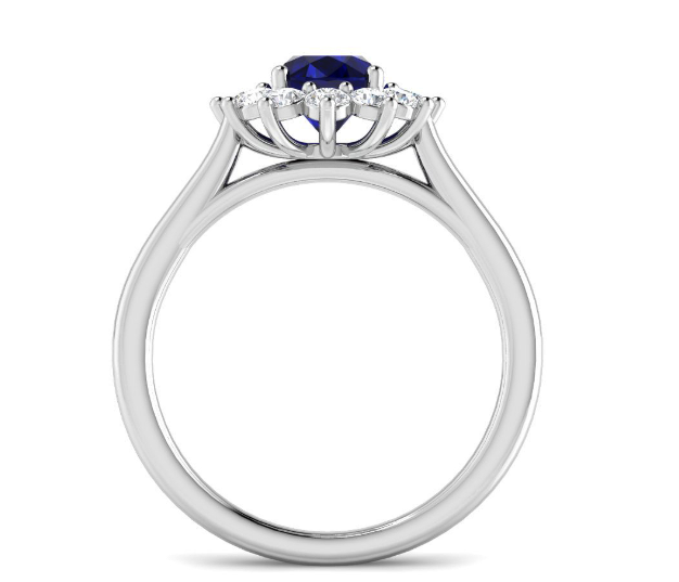 18ct White Gold Sapphire and Diamond Cluster Ring