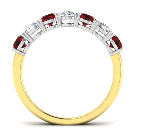 9ct Gold Ruby and Diamond Band Ring