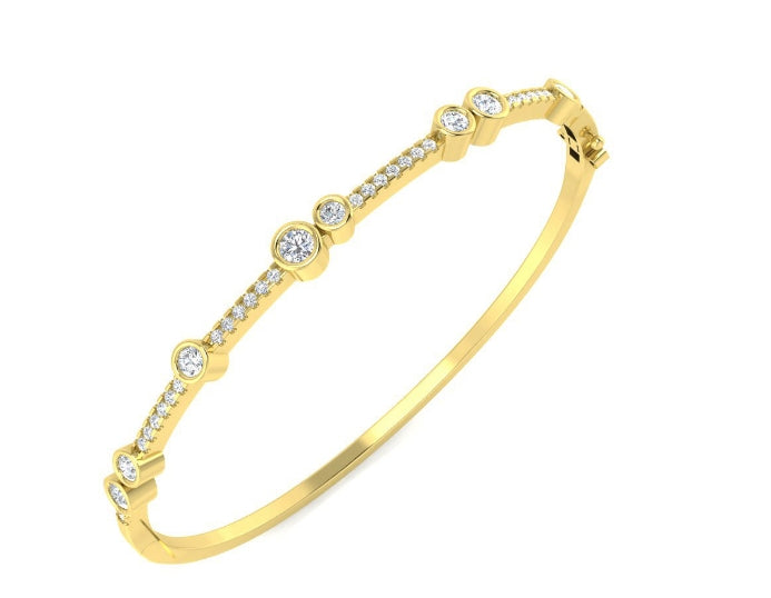 9ct Gold Lab Diamond Bangle