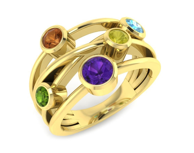 9ct Yellow Gold Gemstone Ring