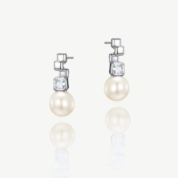 St. Louis Crystal Pearl Drop Earrings