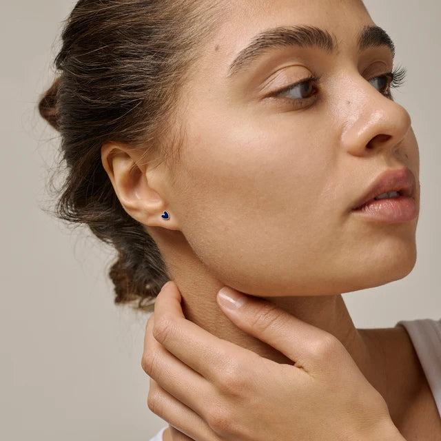 Silver Amore Indigo Studs