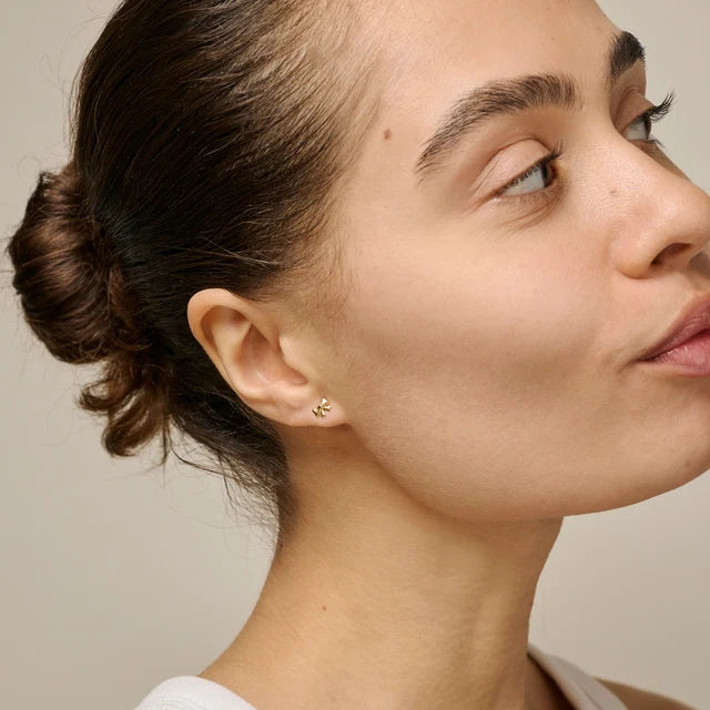 Gold Bow Studs