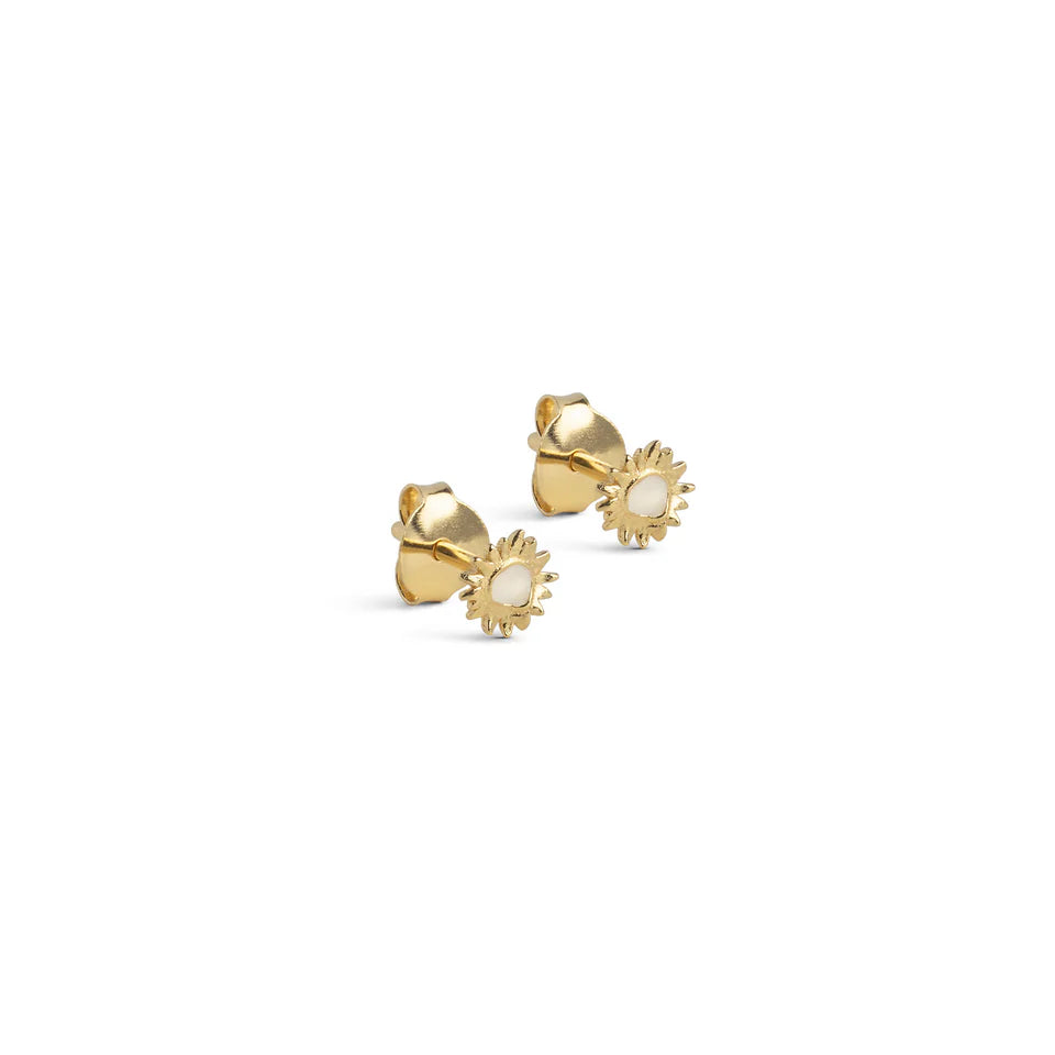 Gold Daisy Mini Sunshine Stud Earrings