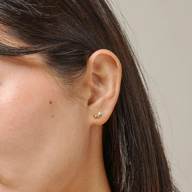 Gold Mint Nara Stud Earrings