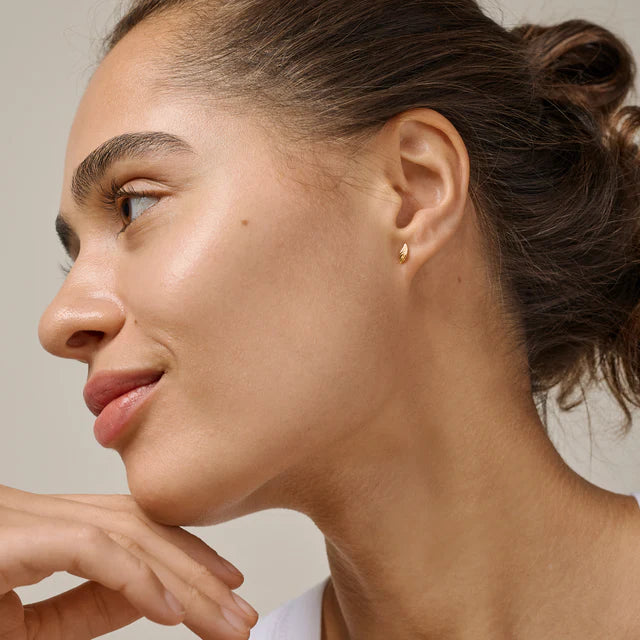 Gold Leaf Stud Earrings