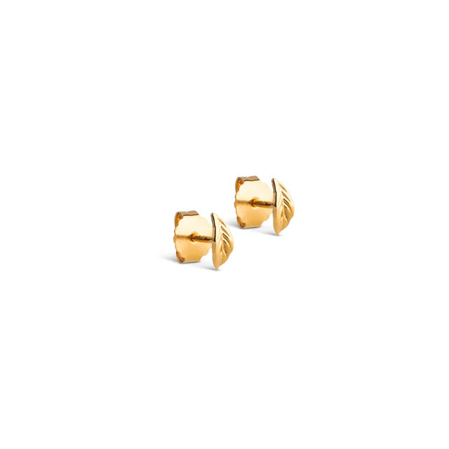 Gold Leaf Stud Earrings