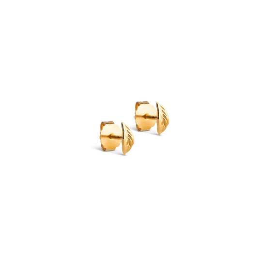 Gold Leaf Stud Earrings