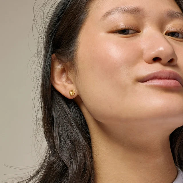 Gold Organic Clover Studs