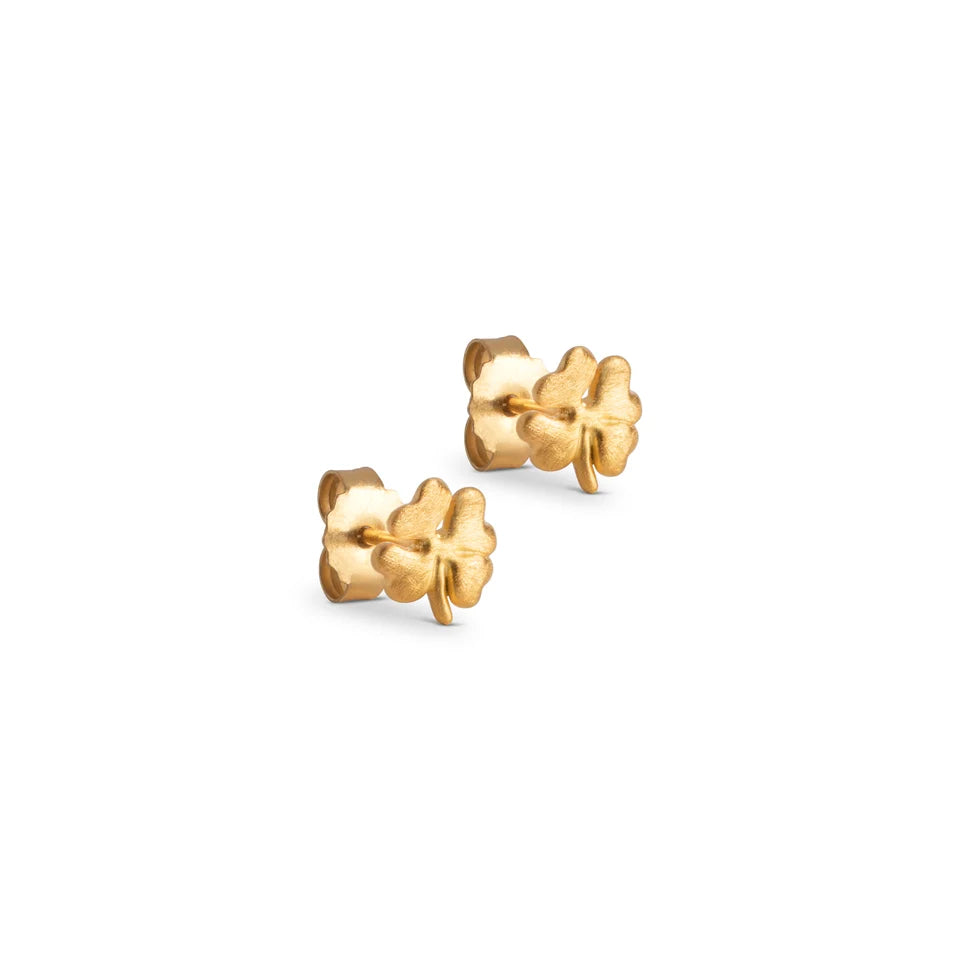 Gold Organic Clover Studs