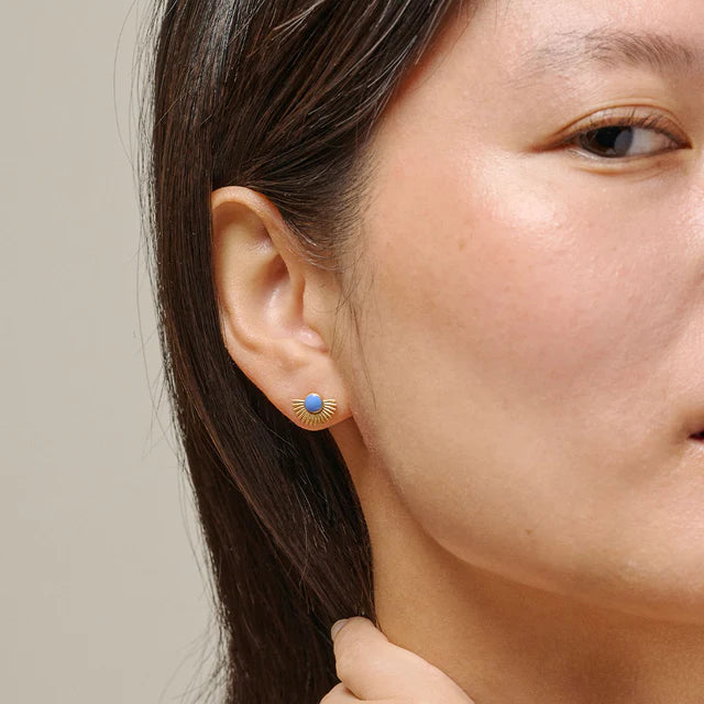 Gold Cornflower Soleil Stud Earrings