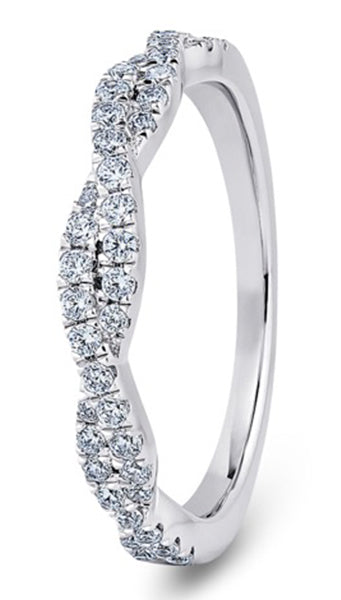 Round Brilliant Cut Twist Claw Band