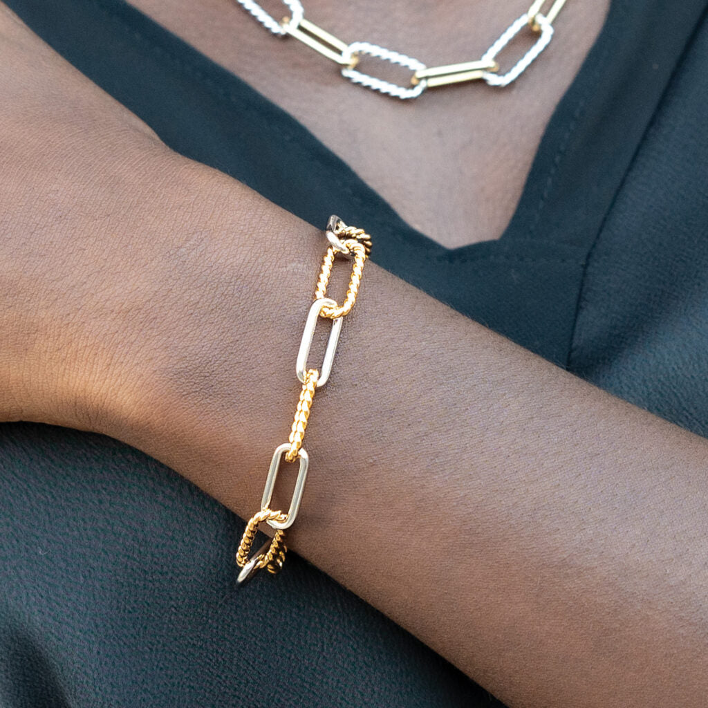 Unity Chunky Chain Bracelet Mixed Metal