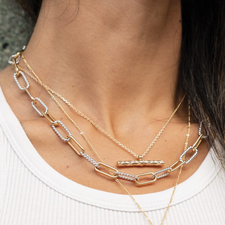 Unity Chunky Chain Necklace Mixed Metal