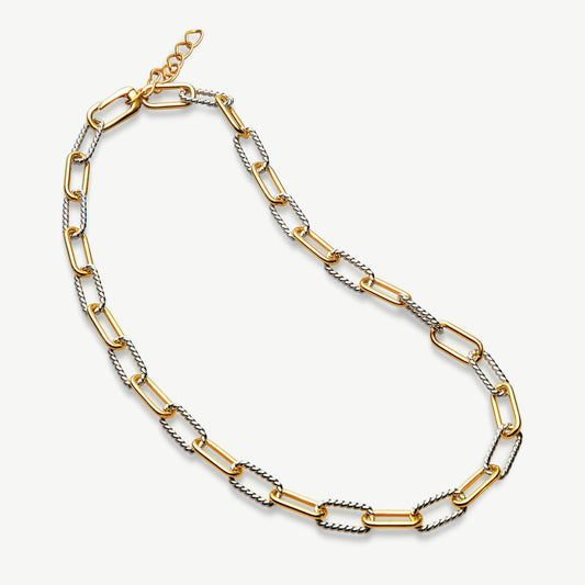 Unity Chunky Chain Necklace Mixed Metal