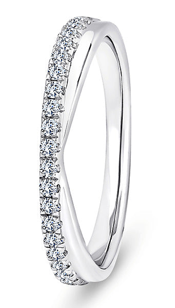 Diamond V-Shaped French Pave Band