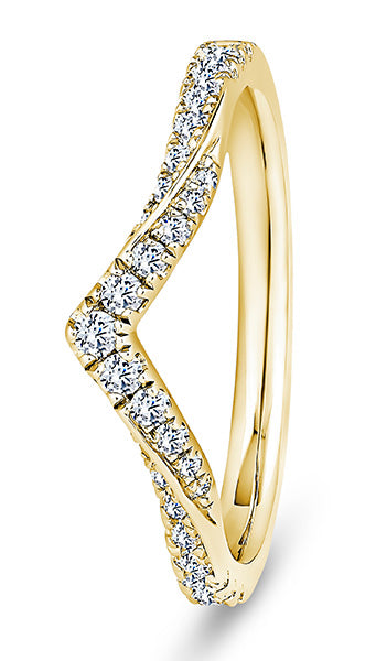 Diamond set V-Shaped Mini Claw Band