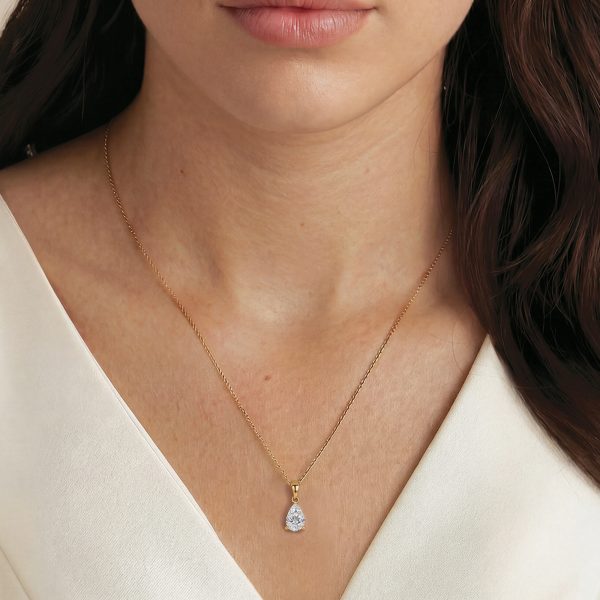 Vanderbilt Gold Crystal Pear Cut Pendant