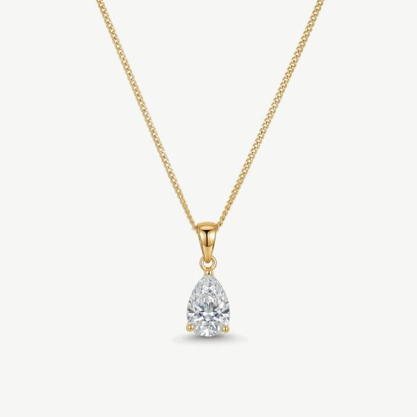 Vanderbilt Gold Crystal Pear Cut Pendant