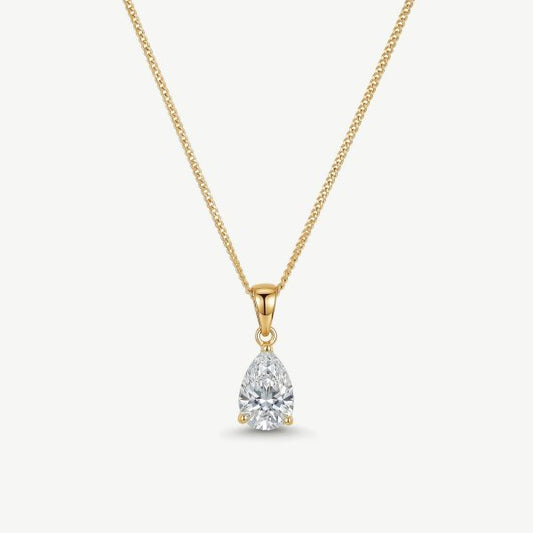 Vanderbilt Gold Crystal Pear Cut Pendant