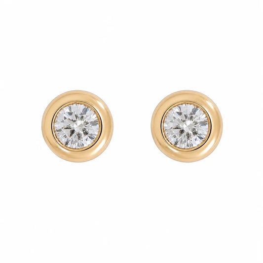 Windsor Bezel-Set CZ Stud Earrings