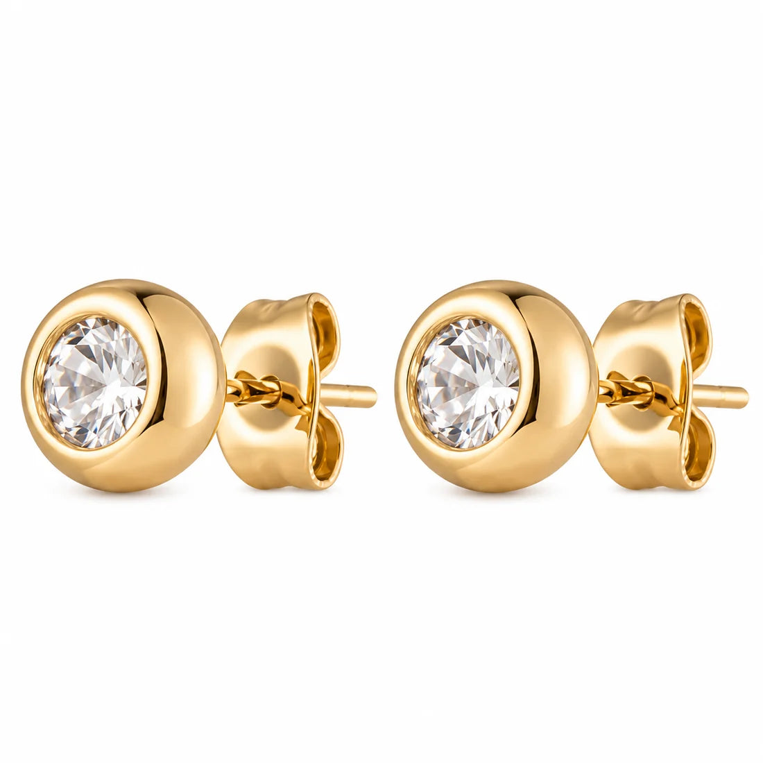 Windsor Bezel-Set CZ Stud Earrings