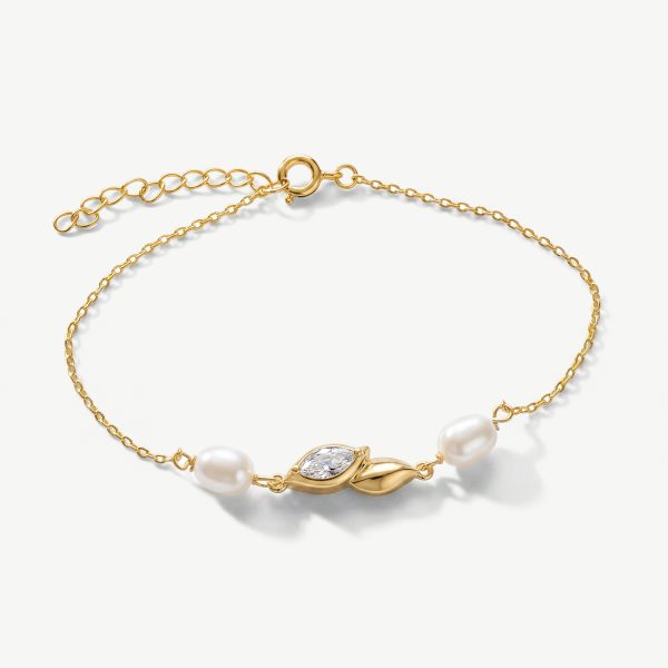 Woodstock Gold Crystal Pearl Bracelet