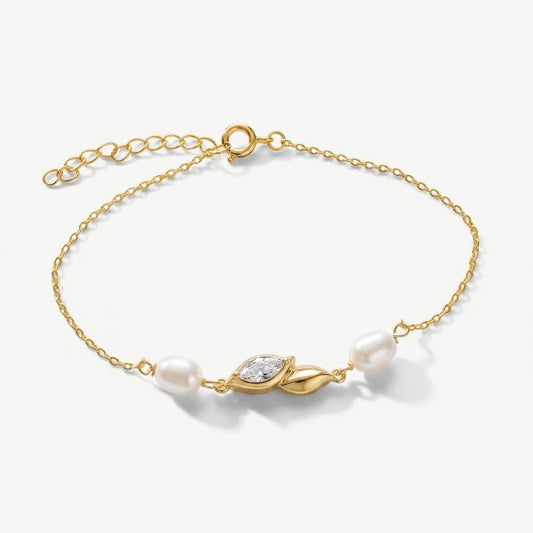 Woodstock Gold Crystal Pearl Bracelet