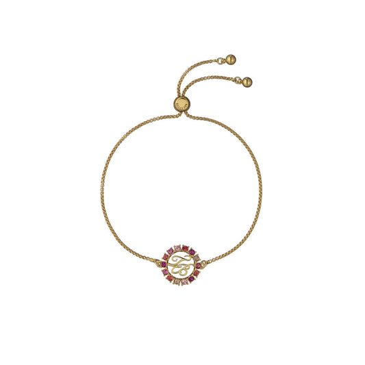 TED BAKER MOLINA: Monogram Crystal Adjustable Bracelet Gold Tone
