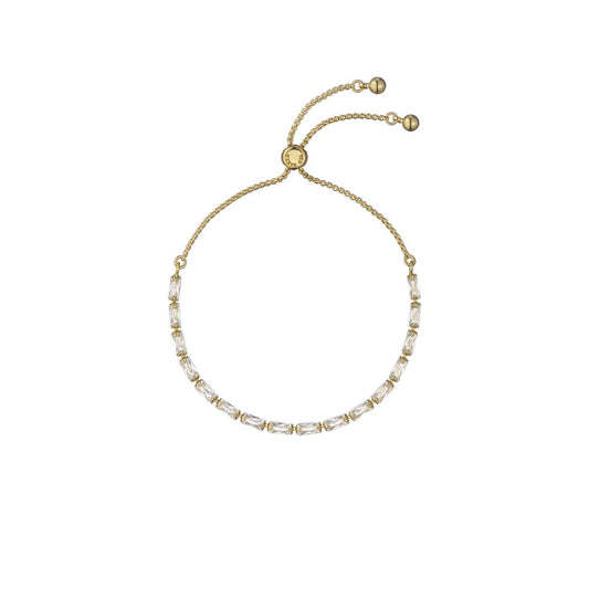 TED BAKER ISELA: Crystal Baguette Slinky Adjustable Bracelet Gold